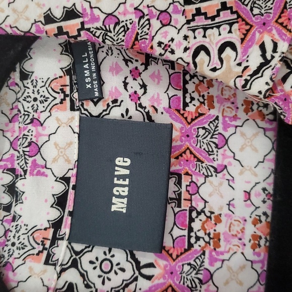 Anthropologie Maeve Islet Floral Print Button Down Rayon Casual  Summer XS - Picture 15 of 16